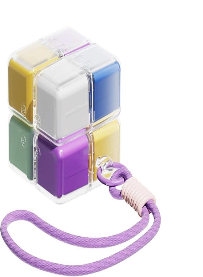 KPS Rubik Cube Pill Box Keychain | Magnetic Cube Medicine Organizer For Travel & Daily Use | Portable Mini Pill Holder With Keyring | Secure Storage For Tablets & Vitamins (Pack of 1,Multicolor) - Image 1